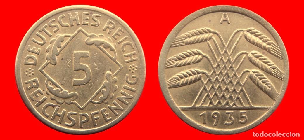 Monedas antiguas de Europa: 5 REICHSPFENNIG 1935A WEIMAR ALEMANIA-156817