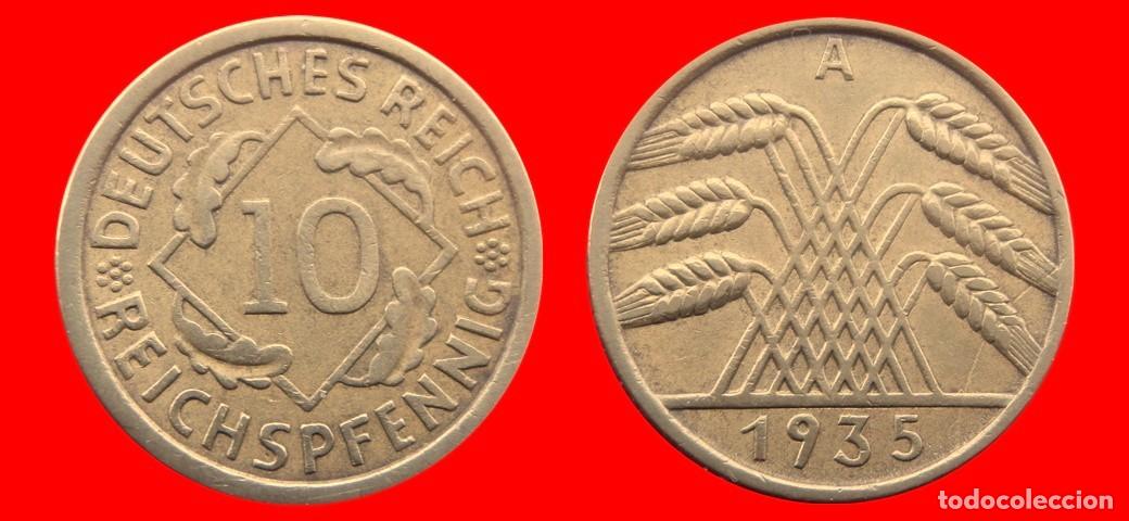 Monedas antiguas de Europa: 10 REICHSPFENNIG 1935A WEIMAR ALEMANIA-156820