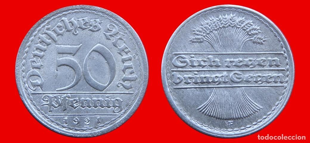 Monedas antiguas de Europa: 50 PFENNIG 1921G WEIMAR ALEMANIA-156821
