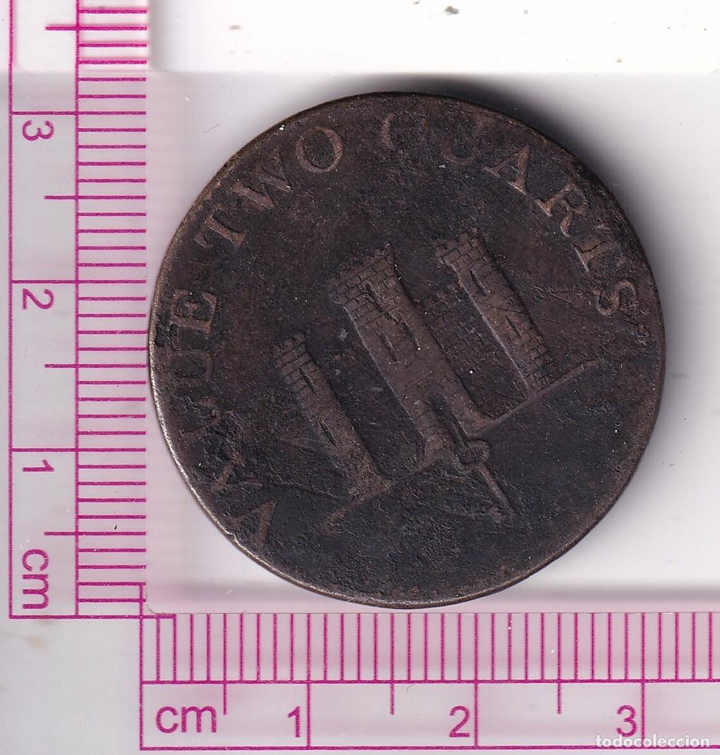 Monedas antiguas de Europa: CR5117 MONEDA GIBRALTAR JORGE III 2 CUARTOS 1807 COBRE