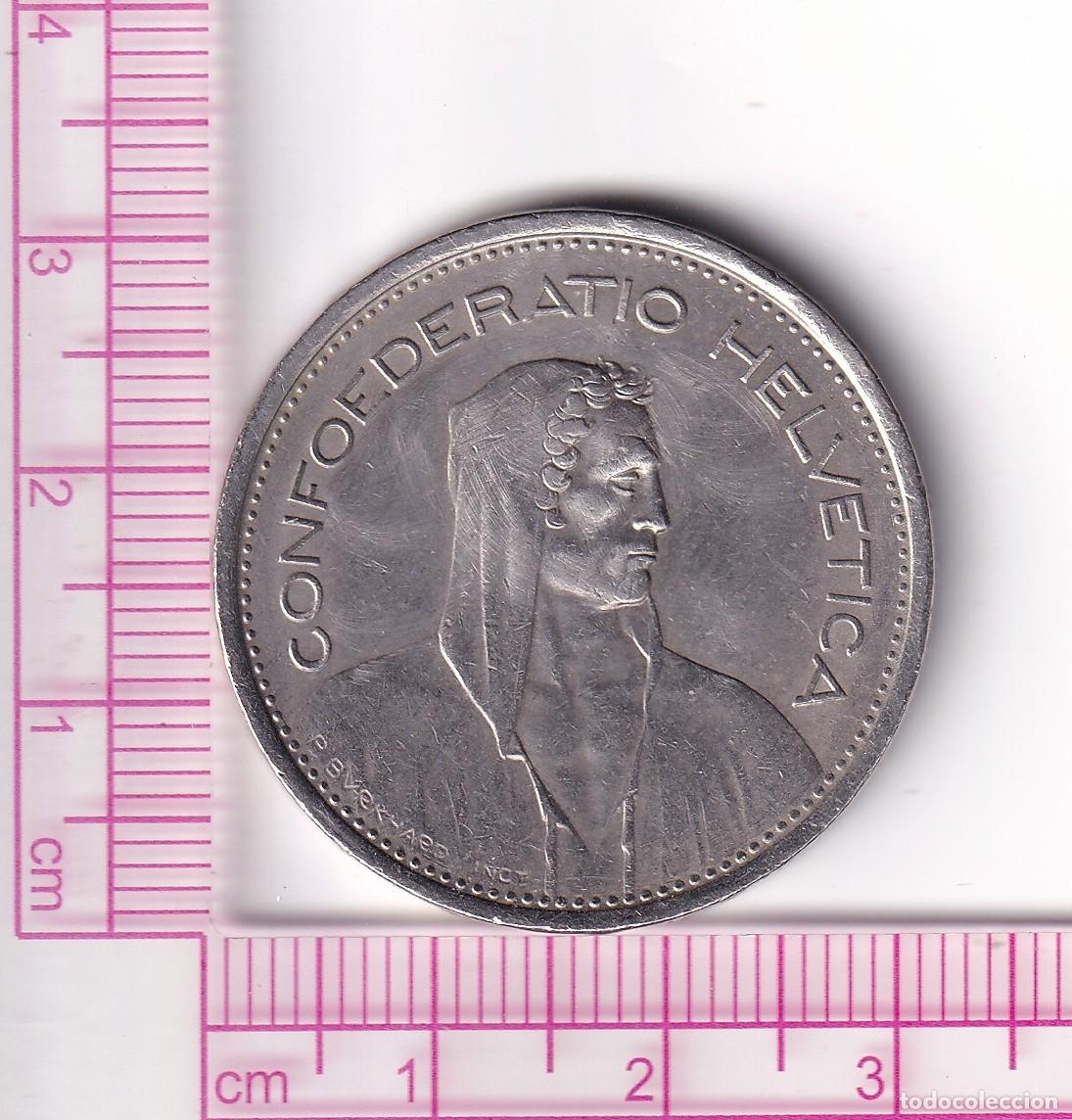 Monedas antiguas de Europa: CR5125 MONEDA SUIZA 5 FRANCOS 1968 CUPRONIQUEL