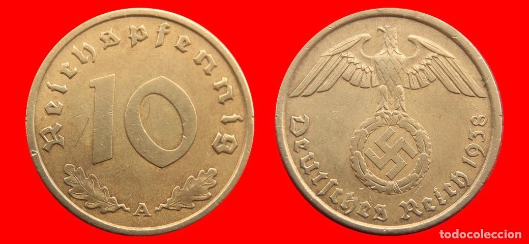 Monedas antiguas de Europa: 10 REICHSPFENNIG 1938A TERCER REICH ALEMANIA-156835