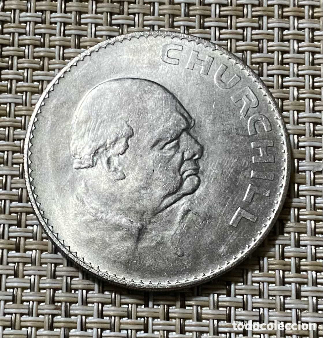 Monedas antiguas de Europa: Reino Unido 1965 1 Corona Churchill