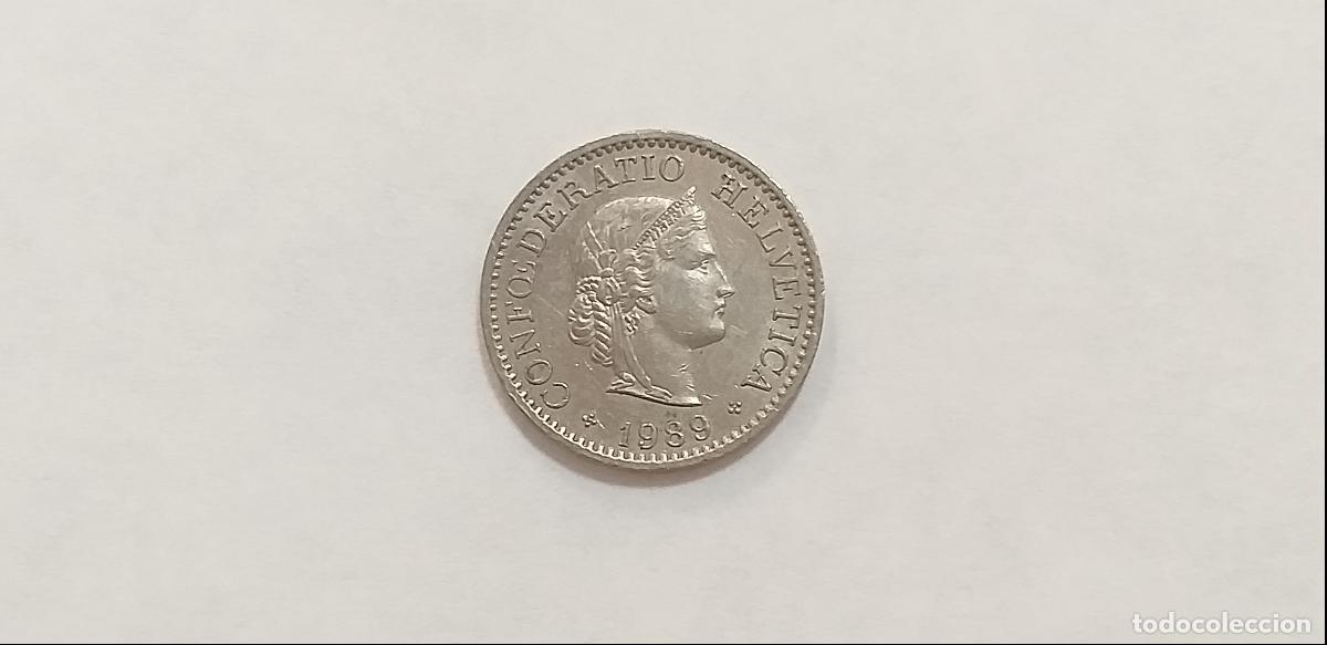Monedas antiguas de Europa: Moneda de SUIZA. HELVETIA. 10 diez CENTIMOS RAPPEN. A&ntilde;o 1989. CIRCULADA