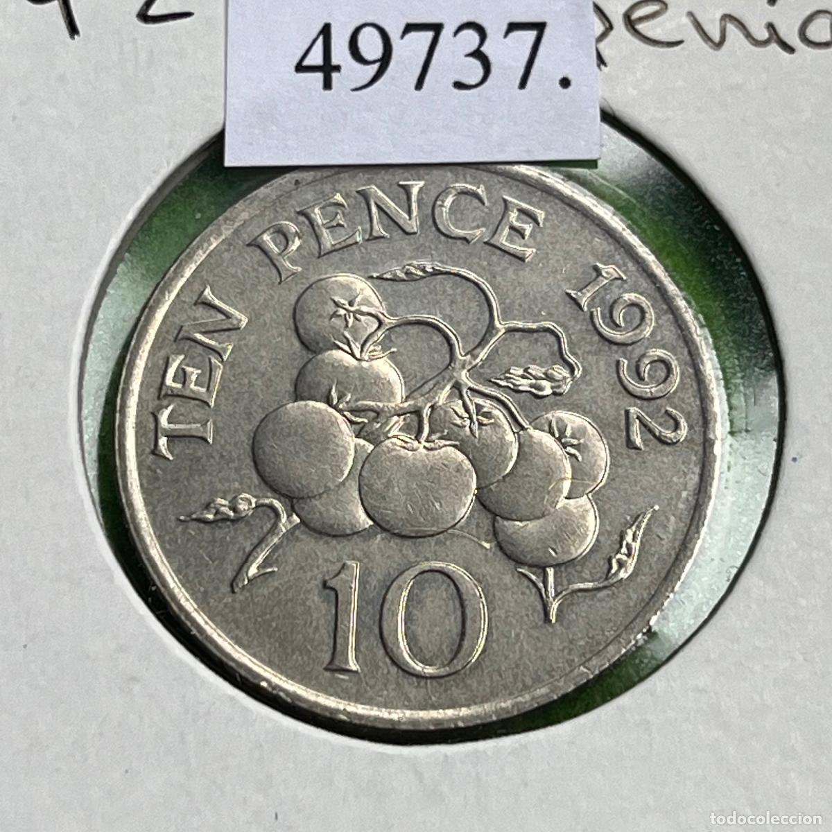Monedas antiguas de Europa: Guernesey 10 peniques 1992