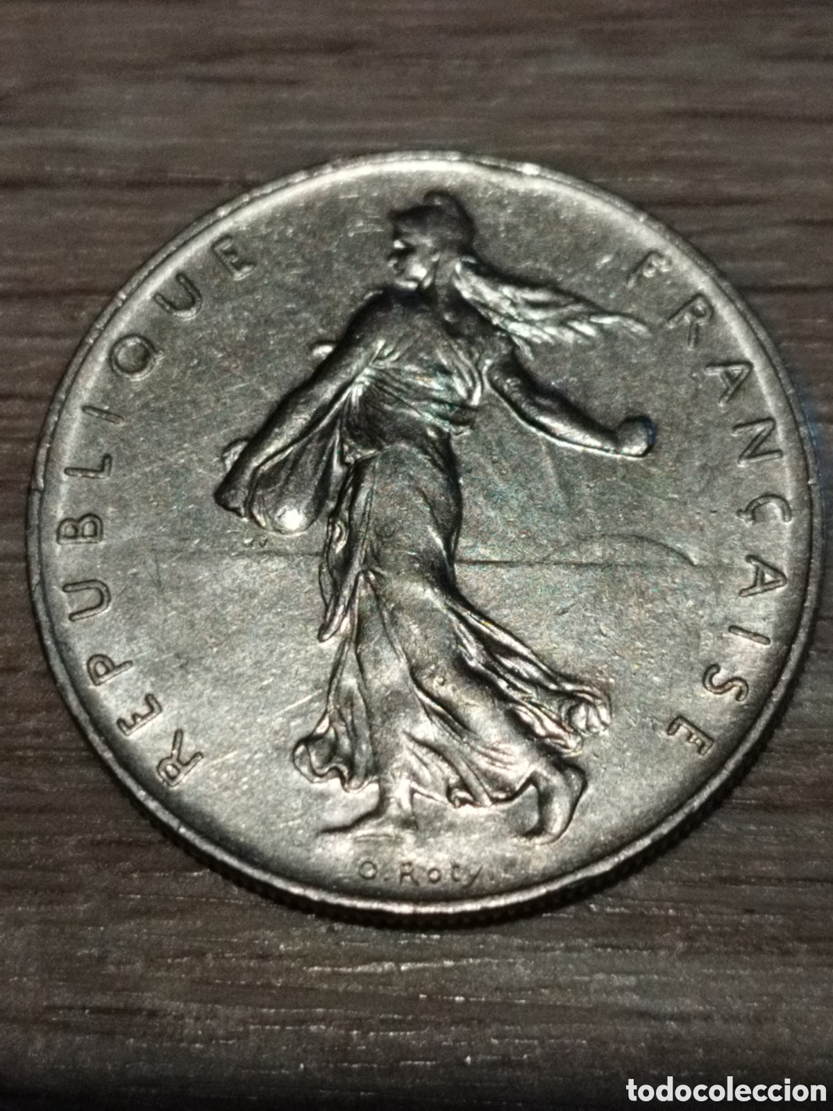 Monedas antiguas de Europa: Variante (b&uacute;ho peque&ntilde;o) Francia moneda de 1 franco de 1970 km#925