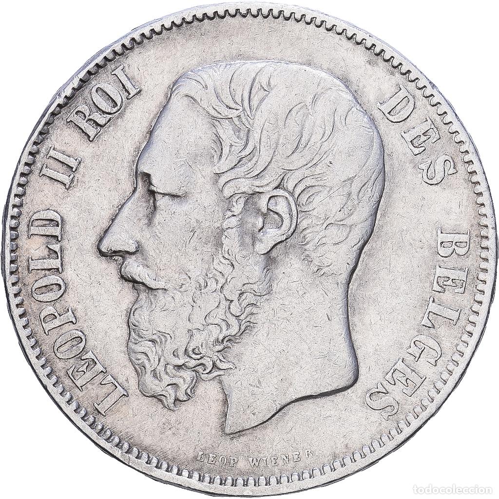 Monedas antiguas de Europa: [#1552468] B&eacute;lgica, Leopold II, 5 Francs, 5 Frank, 1869, Brussels, Plata, BC+, KM:24