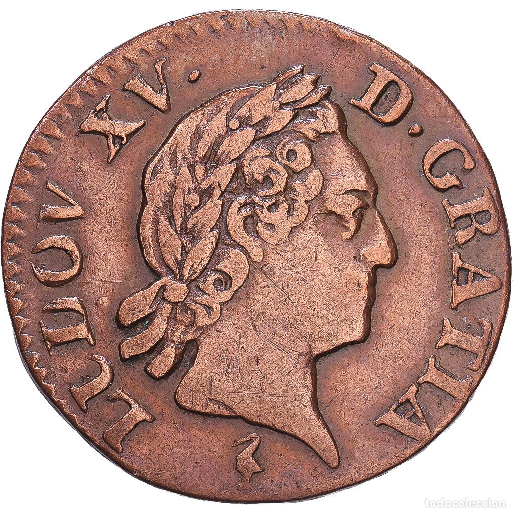 Monedas antiguas de Europa: [#1547869] Francia, Louis XV, Liard &agrave; la Vieille T&ecirc;te, 1768, Paris, Cobre, BC+