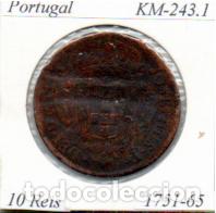Monedas antiguas de Europa: PORTUGAL 1751-65, 10 REIS, KM-243.1; 2,95 &euro; 1