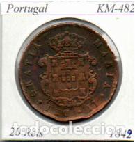 Monedas antiguas de Europa: PORTUGAL 1849, 20 REIS, KM-482; 10,95 &euro; 1