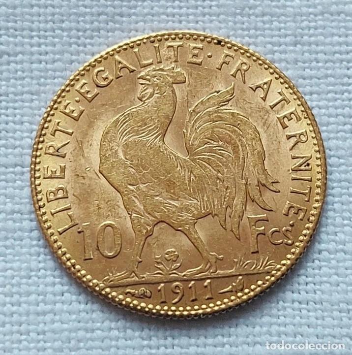 Monedas antiguas de Europa: MONEDA ORO 10 FRANCOS 1911 FRANCIA GALLO