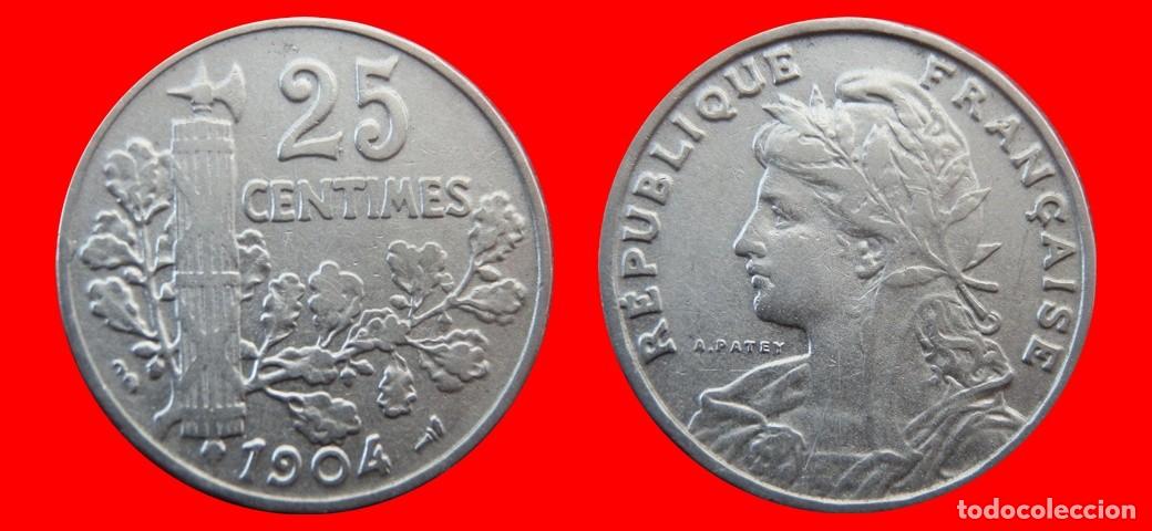 Monedas antiguas de Europa: 25 CENTIMOS 1904 FRANCIA-156842