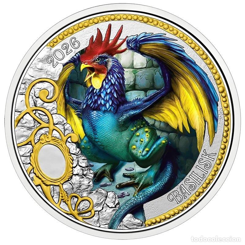Monedas antiguas de Europa: AUSTRIA 3 euro 2026 THE BASILIK serie Criaturas Mitol&oacute;gicas