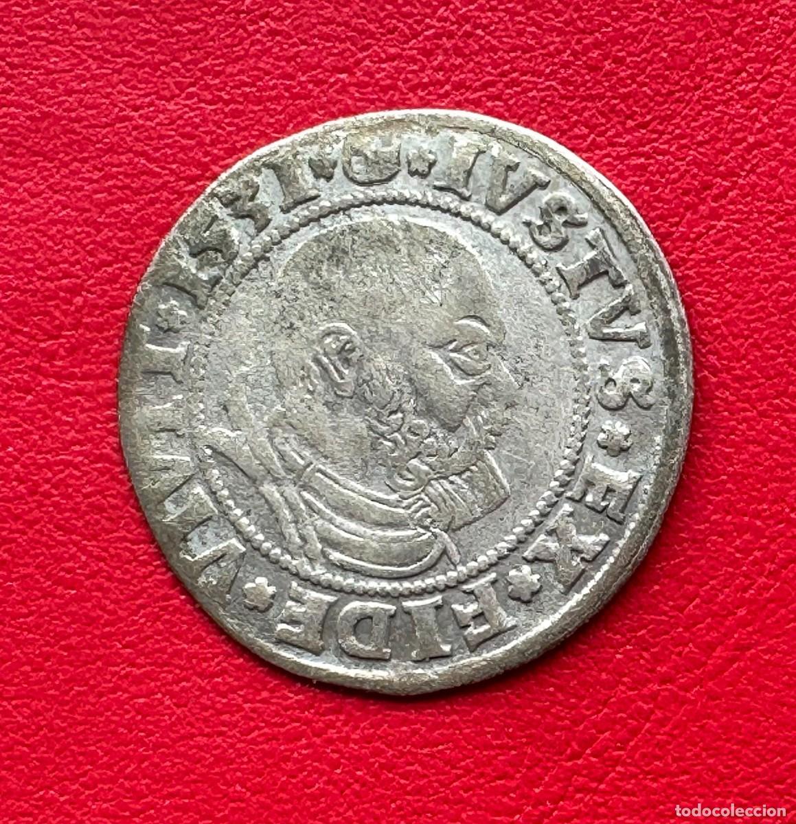 Monedas antiguas de Europa: Ducado de Prusia. 1 Groschen de Plata. Alberto I (1531). K&ouml;nigsberg. MBC.
