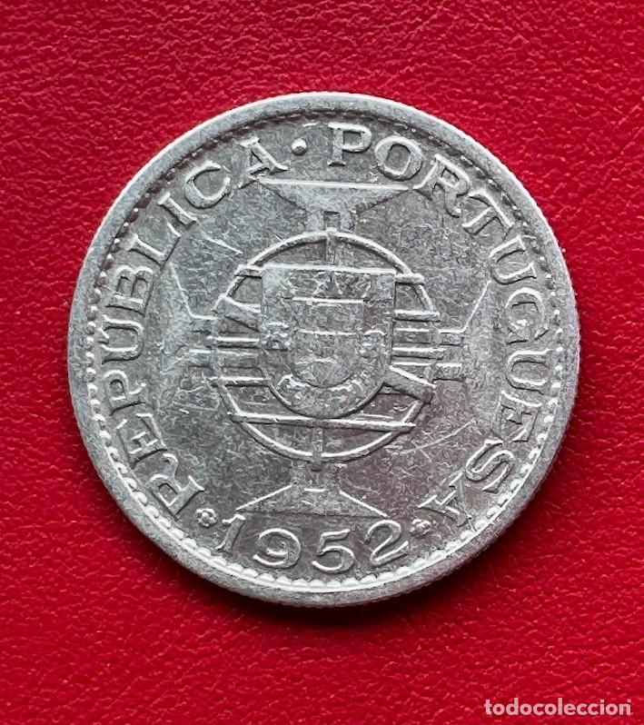 Monedas antiguas de Europa: Angola - Portugal. 10 Escudos de Plata. 1952. Primer A&ntilde;o de Emisi&oacute;n. MBC.
