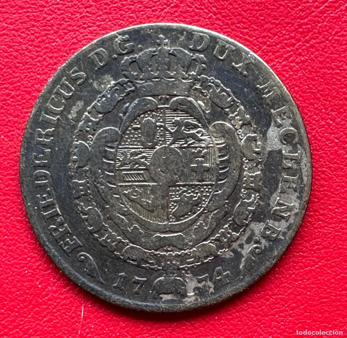 Monedas antiguas de Europa: Estados Alemanes. Mecklemburgo-Schwerin. 12 Schillinge 1774. Federico II. Plata.