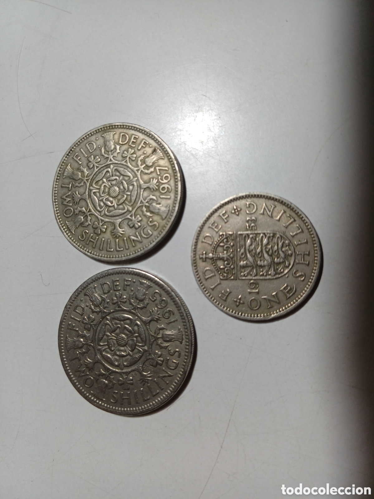 Monedas antiguas de Europa: Lote 2 chelines shillings 1965 y 1967 un chelin shilling 1953