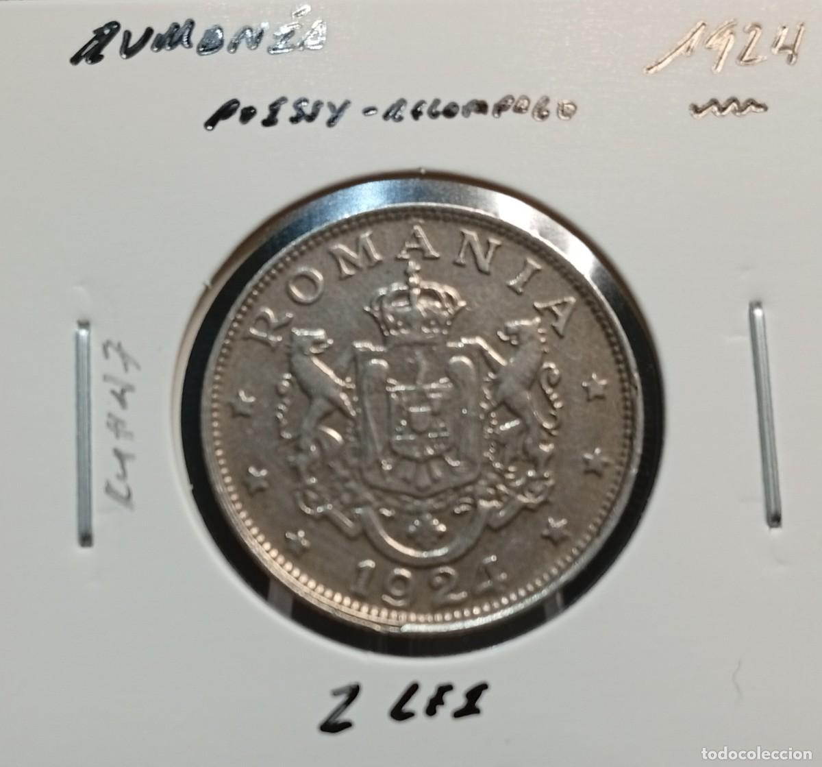 Monedas antiguas de Europa: RUMAN&Iacute;A 2 LEI 1924 KM#47 MBC , CECA RELAMPAGO - POISSY.