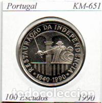 Monedas antiguas de Europa: PORTUGAL 1990, 100 ESCUDOS, KM-651, SC; 1,65 &euro; 1