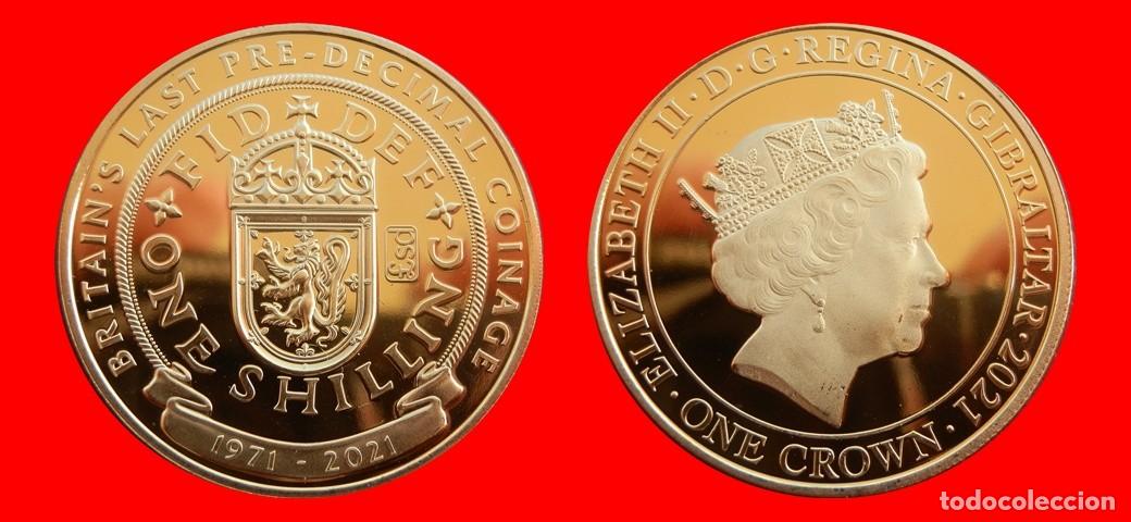 Monnaies anciennes de Europe: 1 CORONA 2021 SIN CIRCULAR GIBRALTAR-10609SC