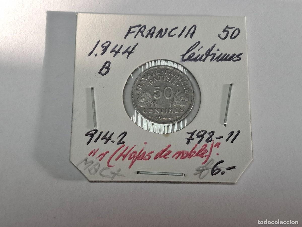 Monedas antiguas de Europa: 50 CENTIMOS del 1944 B KM 914.2 FRANCIA en MBC+