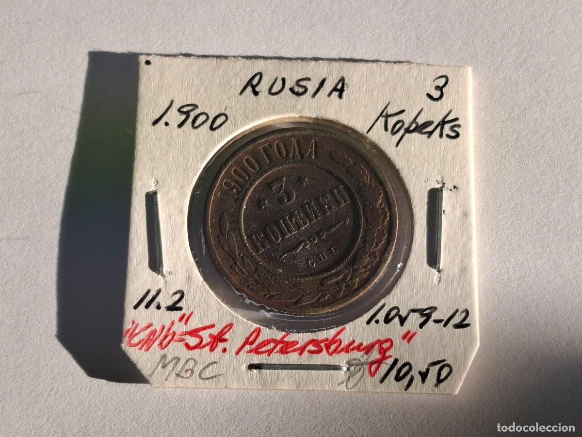 Monedas antiguas de Europa: 3 KOPEKS de 1900 KM 11.2 RUSIA en MBC