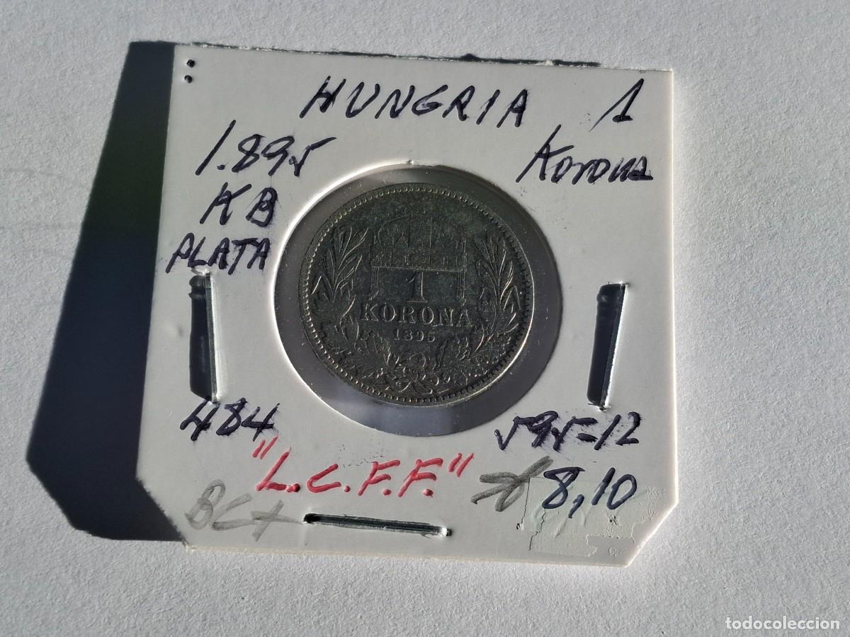 Monedas antiguas de Europa: 1 KRONA de PLATA de 1895 KB KM 484 HUNGRIA en BC+