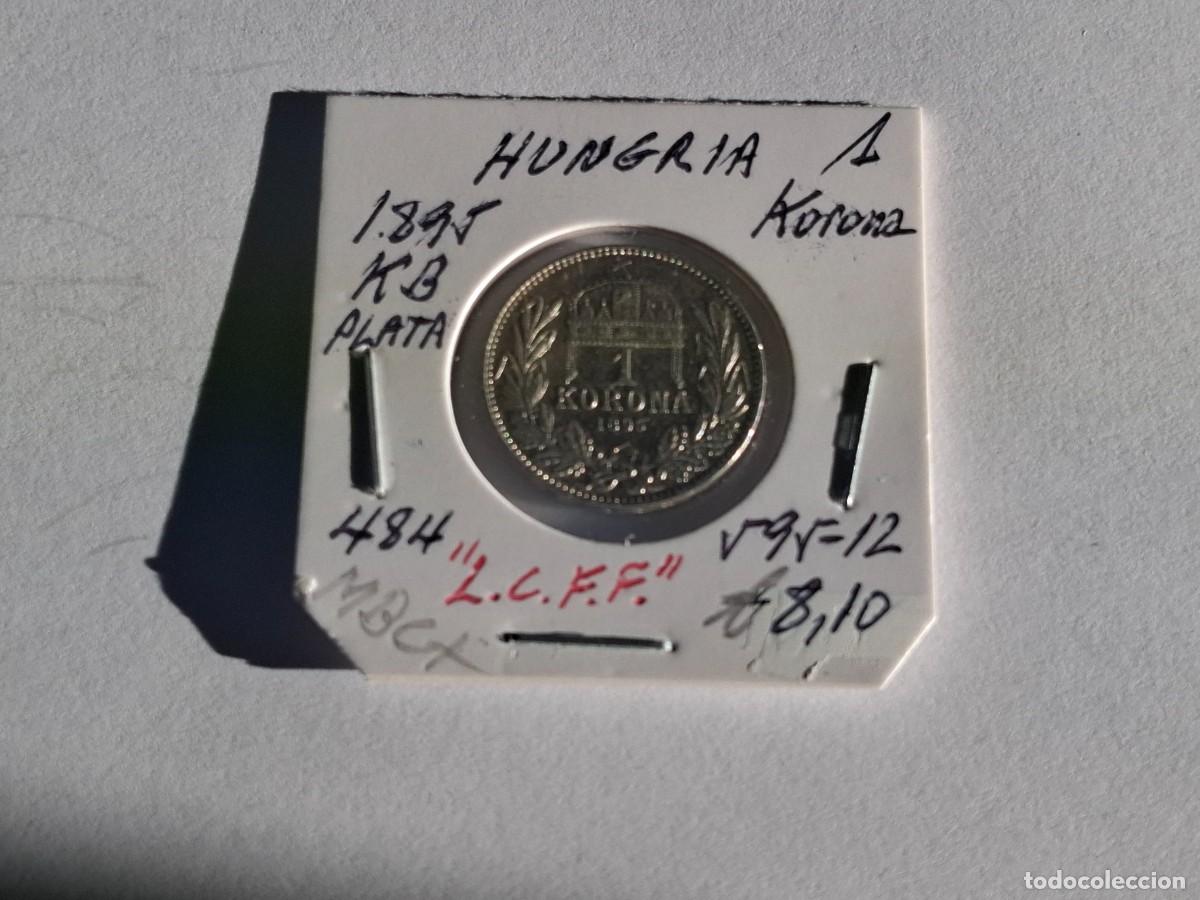 Monedas antiguas de Europa: 1 KRONA de PLATA de 1895 KB KM 484 HUNGRIA en MBC+
