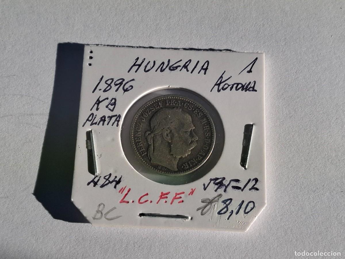Monedas antiguas de Europa: 1 KRONA de PLATA de 1896 KB KM 484 HUNGRIA en BC