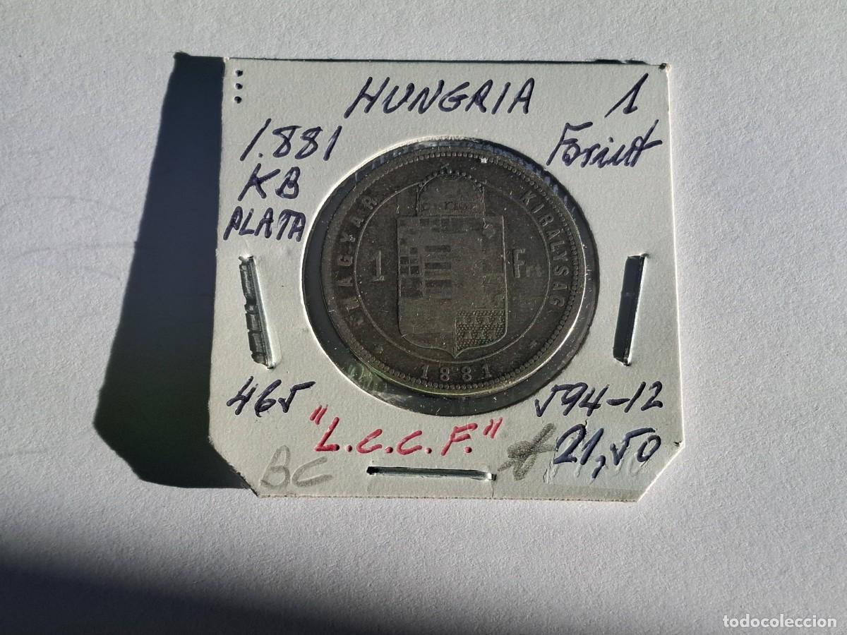 Monedas antiguas de Europa: 1 FORINT de PLATA de 1881 KB KM 465 HUNGRIA en BC