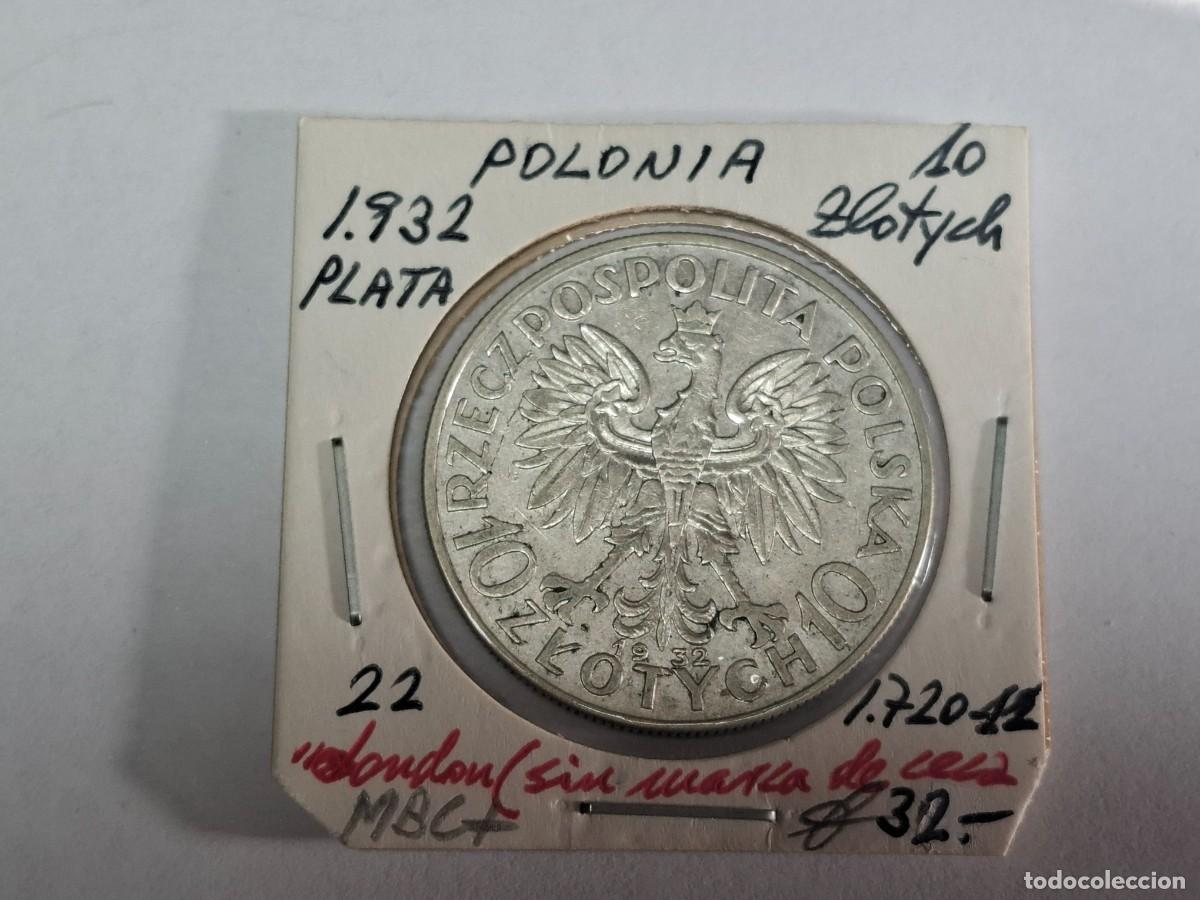 Monedas antiguas de Europa: 10 ZLOTYCH de PLATA de 1932 KM 22 POLONIA en MBC+