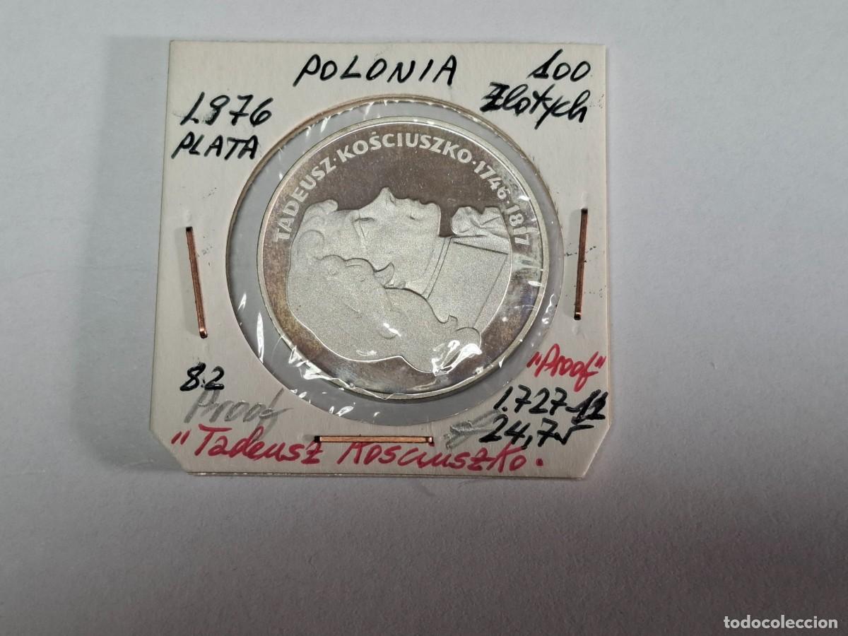 Monedas antiguas de Europa: 100 ZLOTYCH de PLATA de 1976 KM 82 POLONIA en PROOF