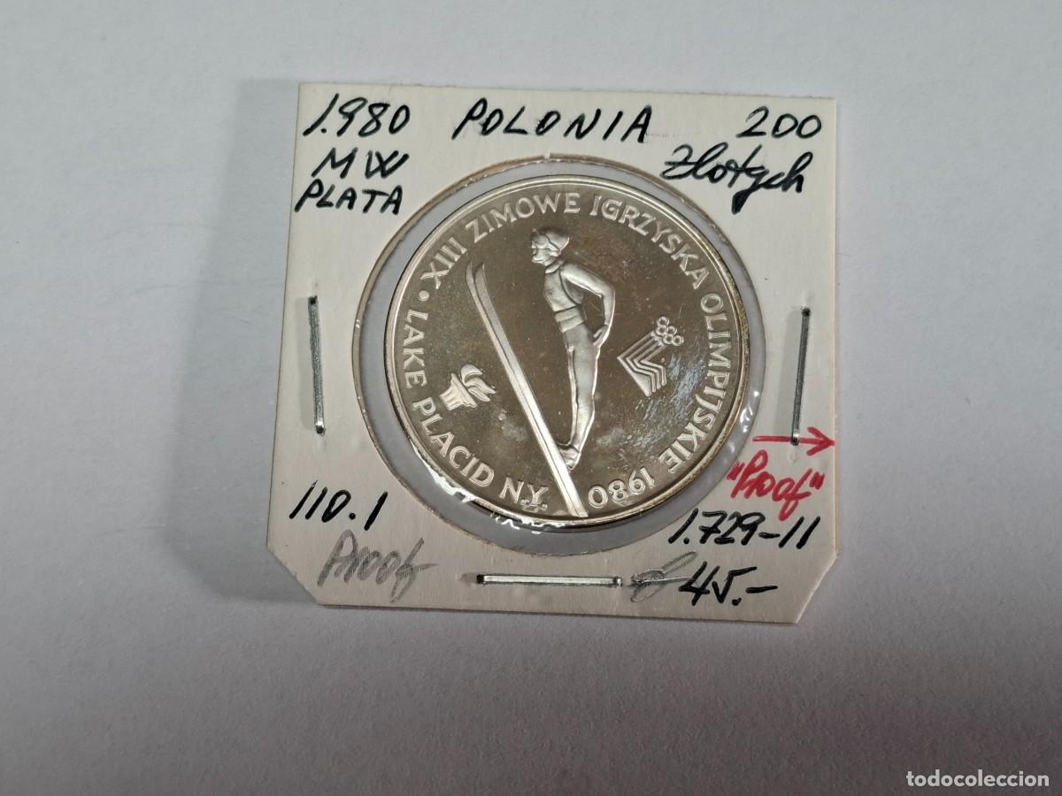 Monedas antiguas de Europa: 200 ZLOTYCH de PLATA de 1980 MW KM 110.1 POLONIA en PROOF