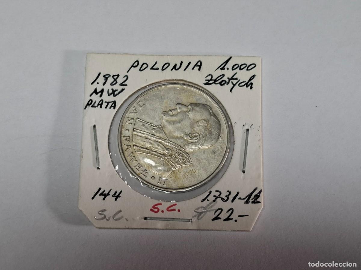 Monedas antiguas de Europa: 1000 ZLOTYCH de PLATA de 1980 MW KM 144 POLONIA en SIN CIRCULAR