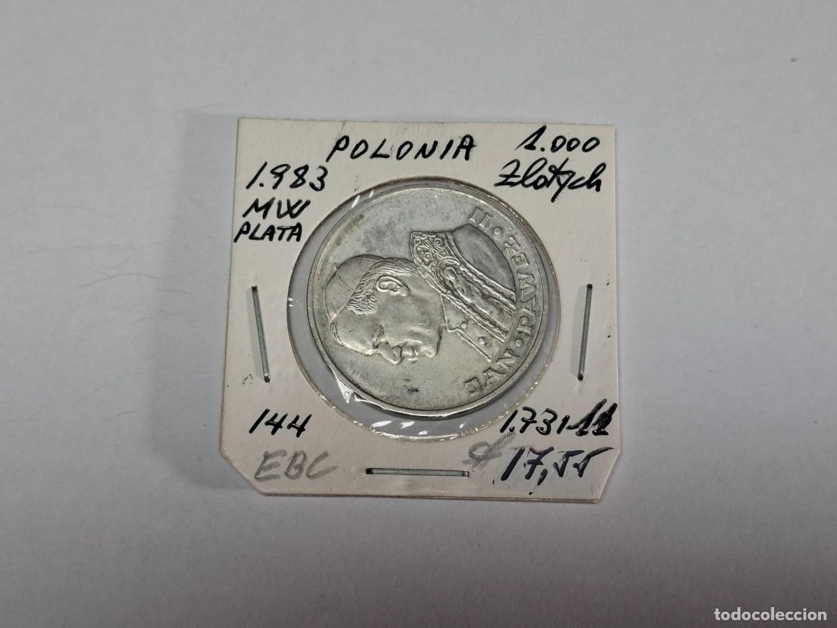 Monedas antiguas de Europa: 1000 ZLOTYCH de PLATA de 1983 MW KM 144 POLONIA en EBC