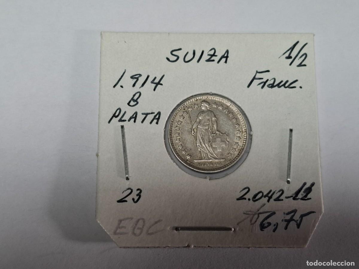 Monnaies anciennes de Europe: 1/2 FRANCO de PLATA de 1914 B KM 23 SUIZA en EBC