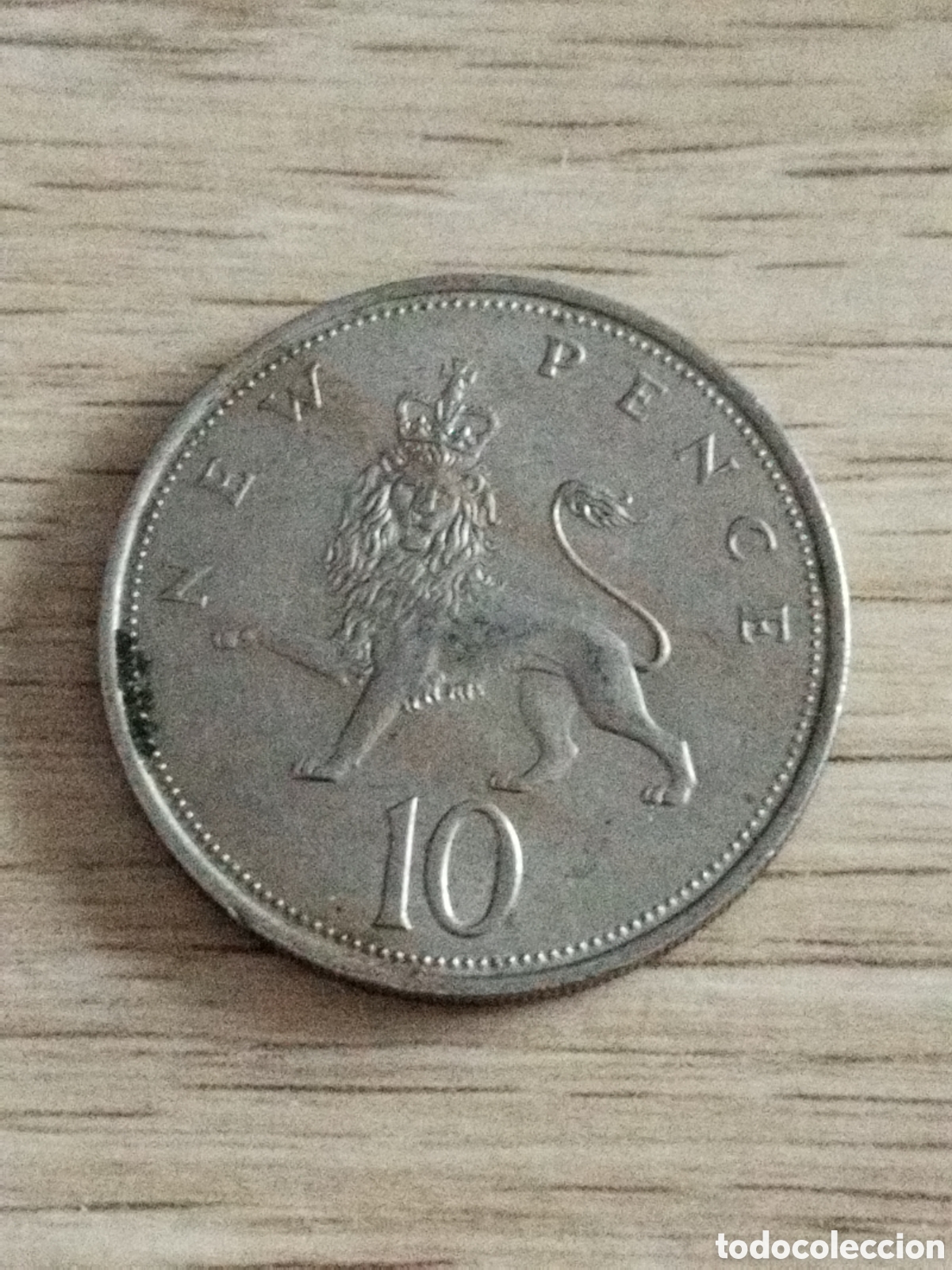 Monedas antiguas de Europa: Variante (tipo 1 )Reino Unido moneda de 10 peniques de 1968 km#912