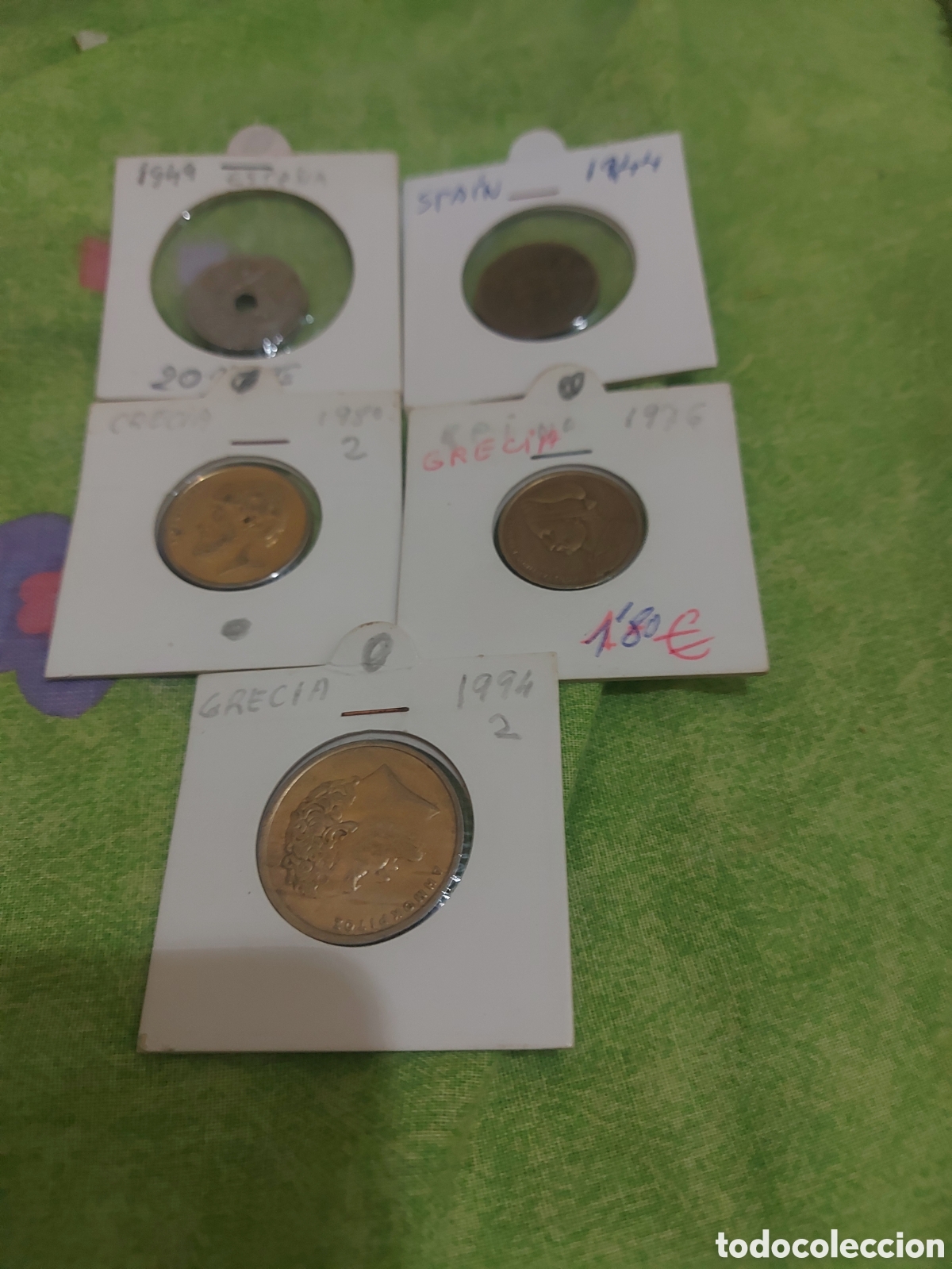 Monedas antiguas de Europa: 2monedas deEspa&ntilde;ay3de