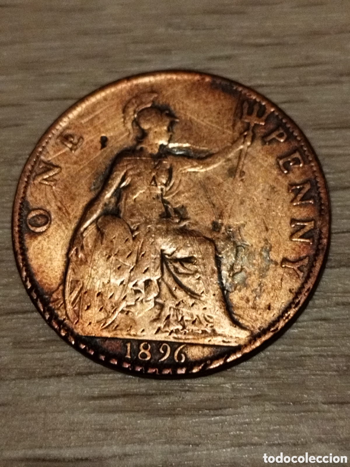 Monedas antiguas de Europa: Variante (9/6 juntos) Reino Unido moneda de 1 Penny de 1896 km#790