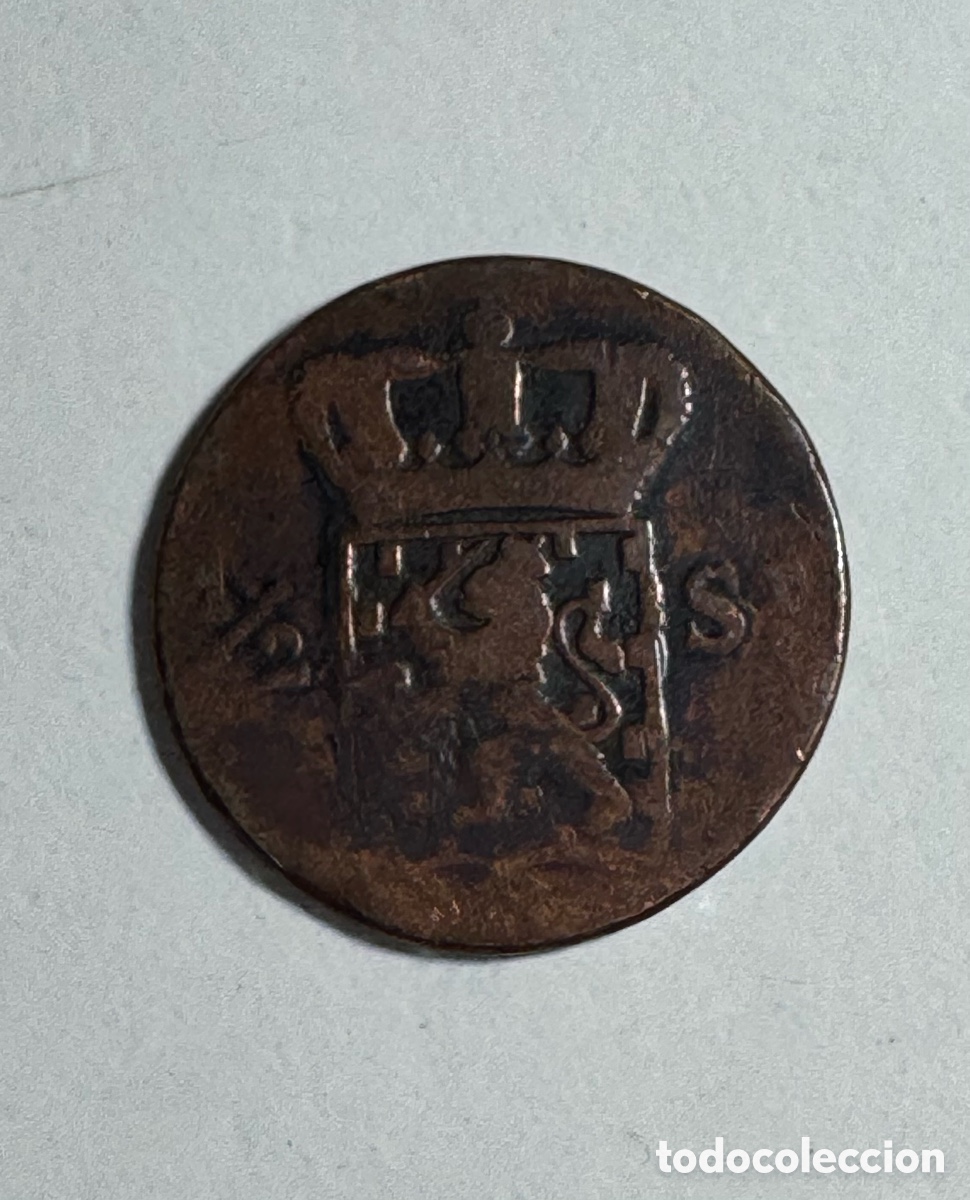 Monedas antiguas de Europa: 1/2 stuiver Indias Holandesas 1826