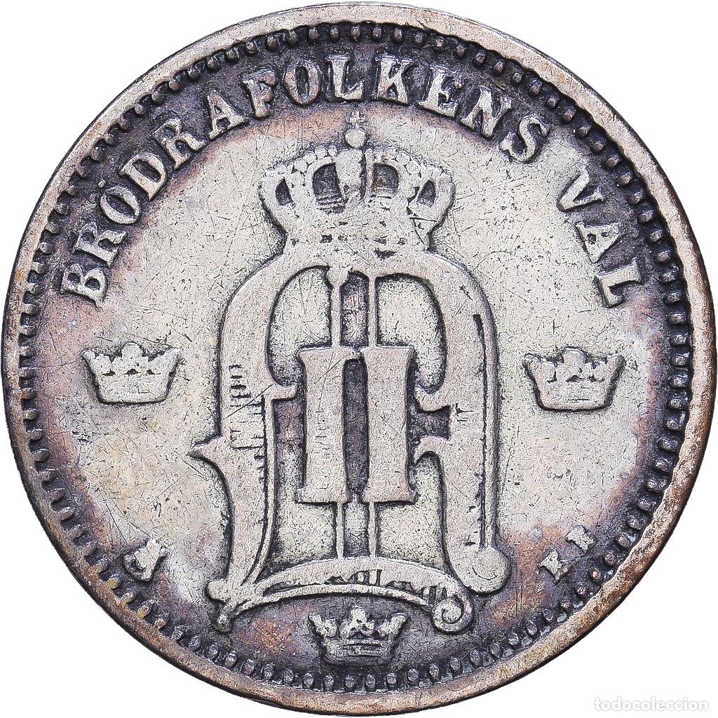 Monedas antiguas de Europa: [#1547620] Suecia, Oscar II, 25 &Ouml;re, 1877, Kungsholmen, Plata, BC+, KM:738