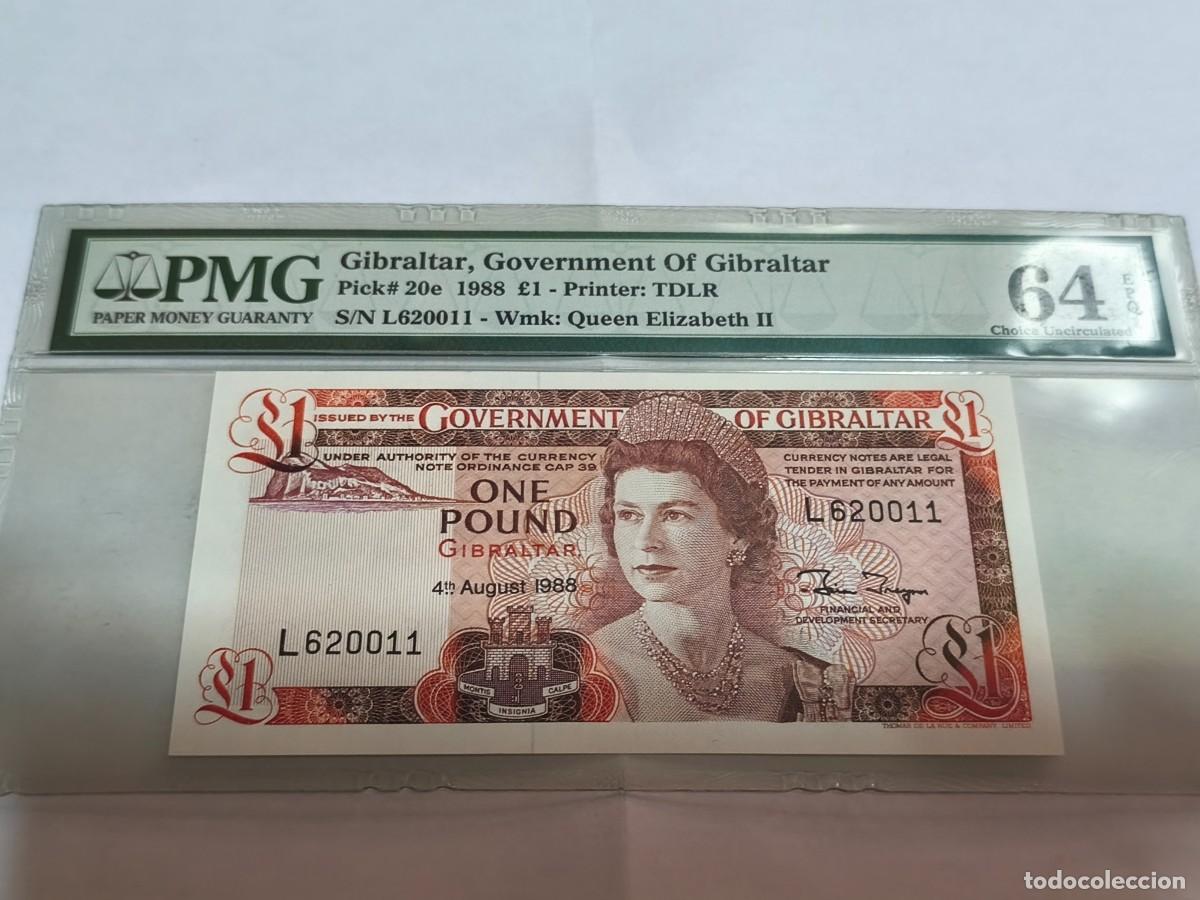 Monedas antiguas de Europa: Gibraltar 1libra 1988 pmg-64
