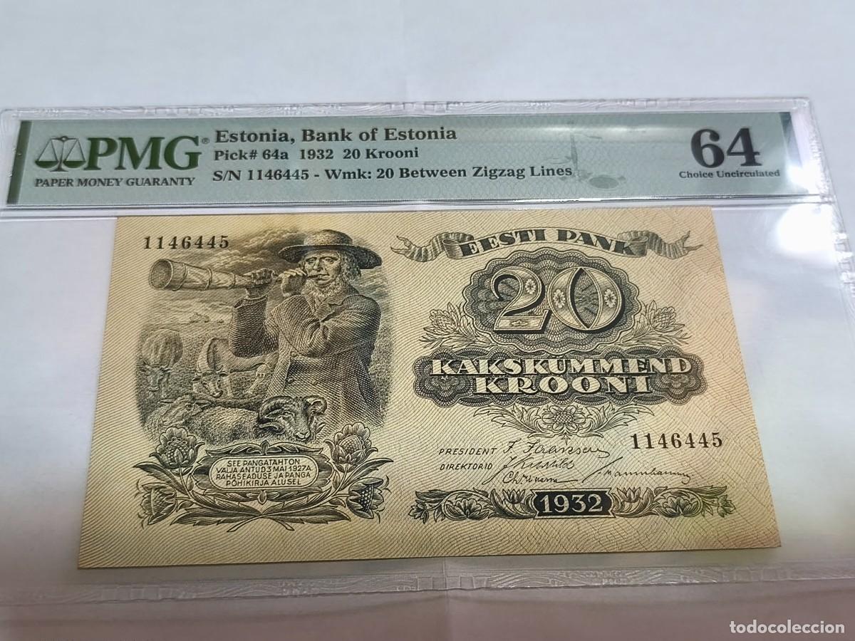 Monedas antiguas de Europa: Estonia 20coronas 1932 pmg-64