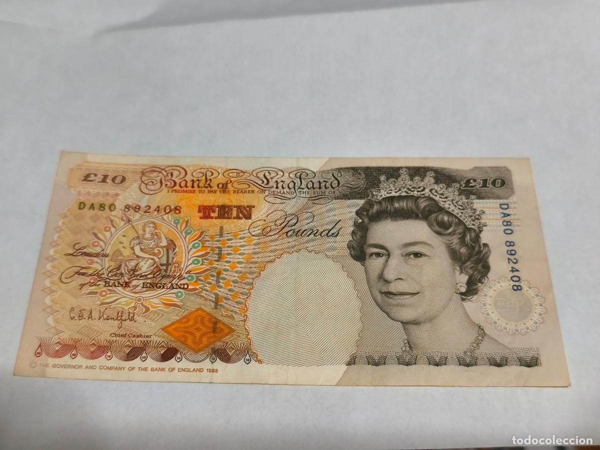 Monedas antiguas de Europa: Inglaterra 10libras 1993 VF.