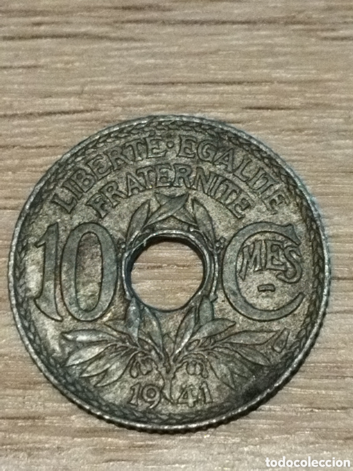 Monedas antiguas de Europa: Variante con gui&oacute;n y sin puntos tipo 1 moneda de 10 c&eacute;ntimos de zinc de 1941 km#895