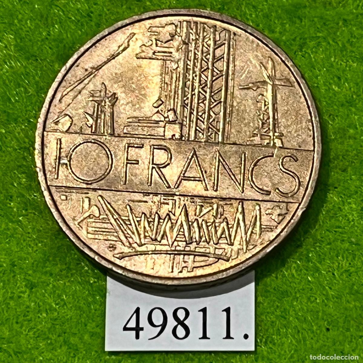 Monedas antiguas de Europa: Francia 10 francos 1975