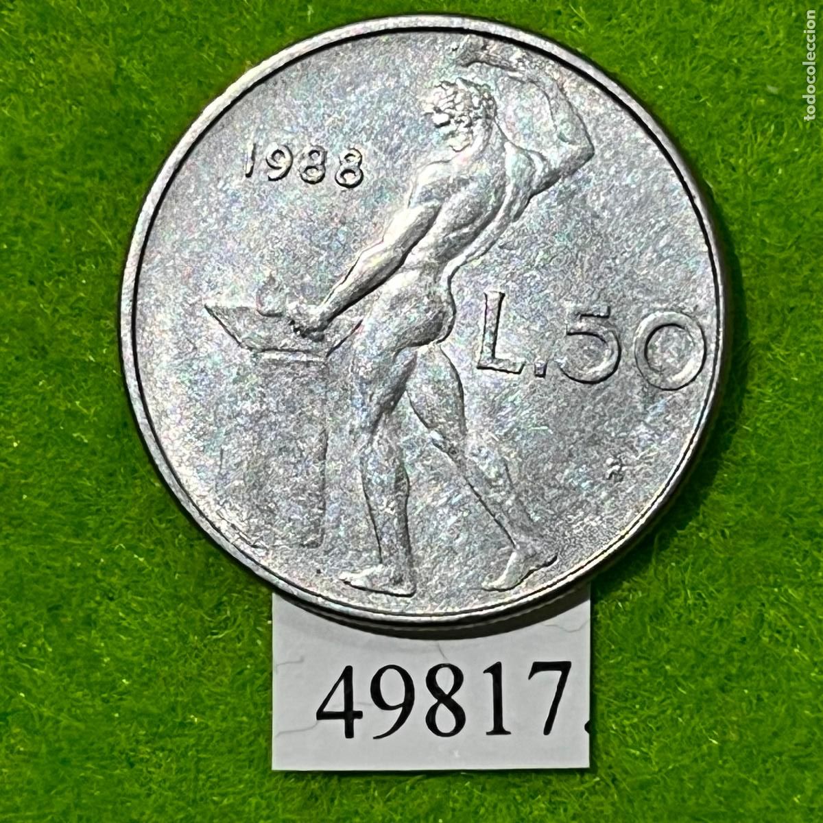 Monedas antiguas de Europa: Italia 50 liras 1988