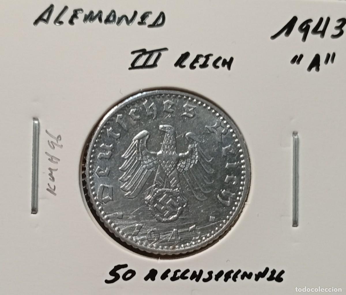 Monedas antiguas de Europa: ALEMANIA III REICH 50 REICHSPFENNIG 1943 A KM#96 MBC.