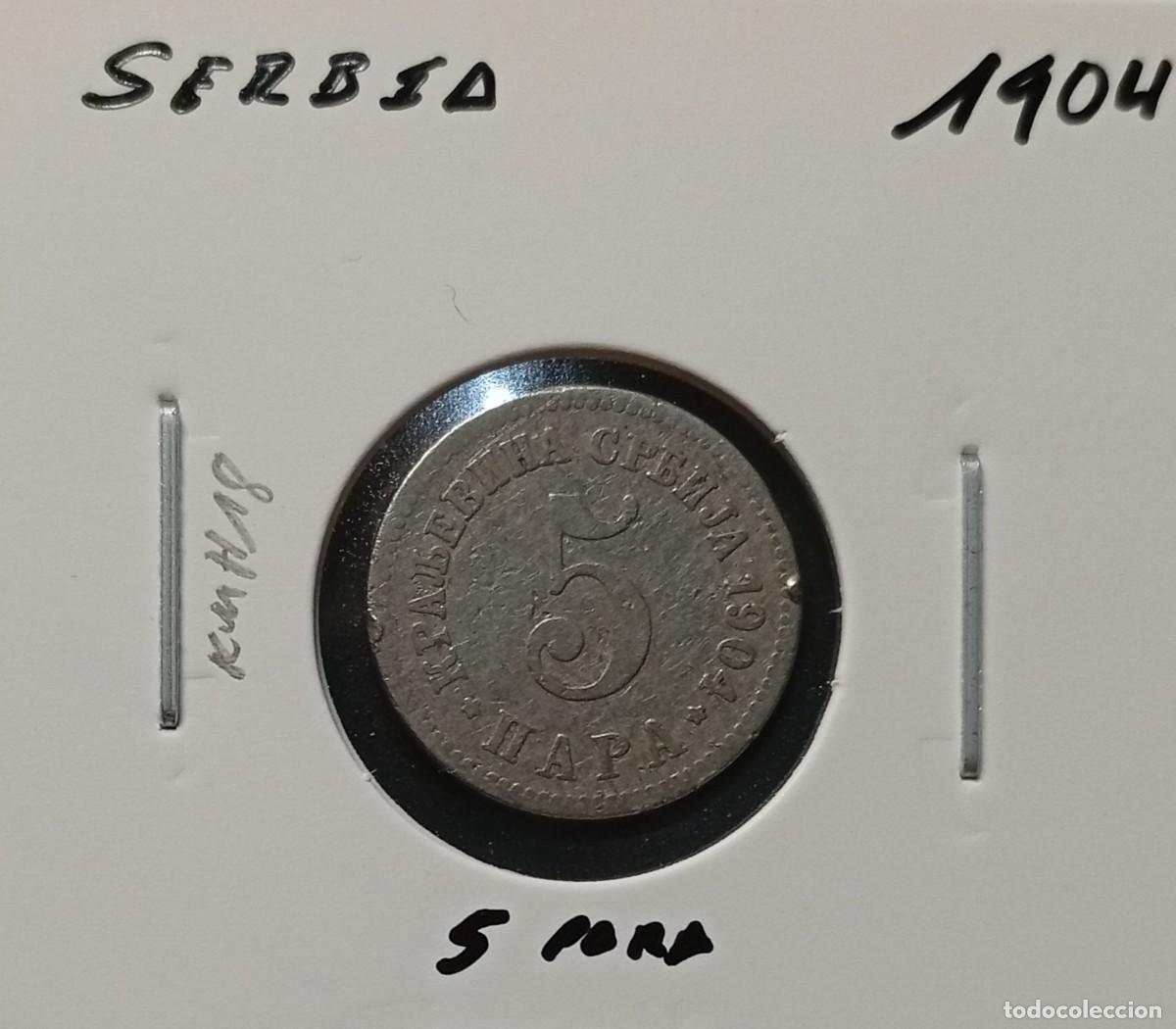 Monedas antiguas de Europa: SERBIA 5 PARA 1904 KM#18 MBC.