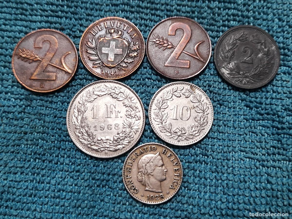 Monedas antiguas de Europa: Suiza, lote de 7 monedas